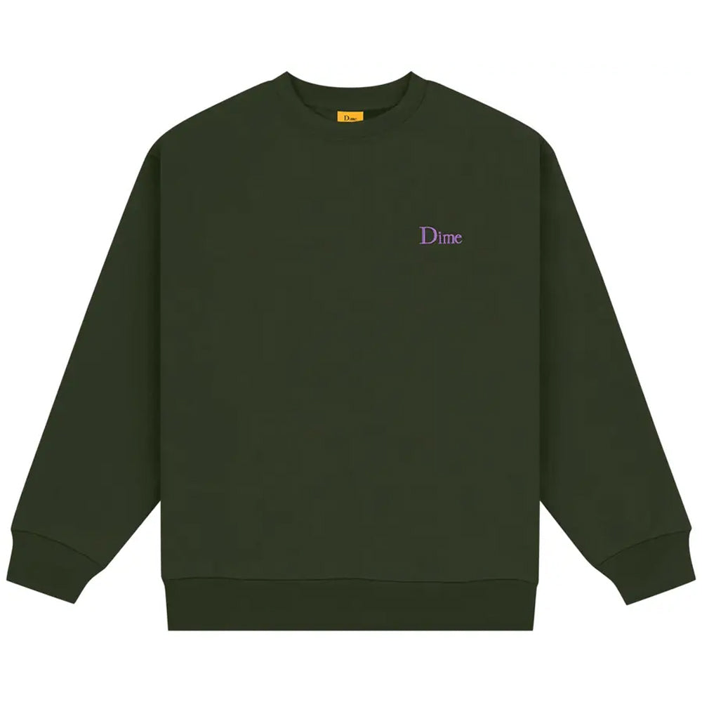 Dime Classic Small Logo Crewneck Sweatshirt | Forest Green